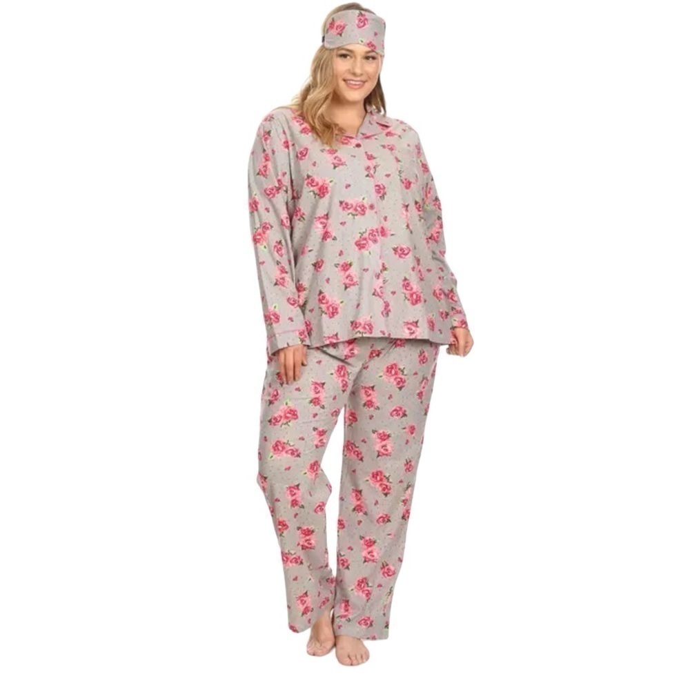 White Mark Streetwear Sleepwear Set soft comfortable fabric Lounge Floral Rose
